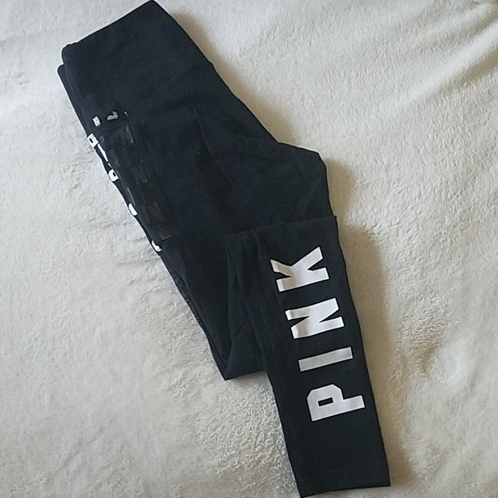 High waisted black leggings from Pink